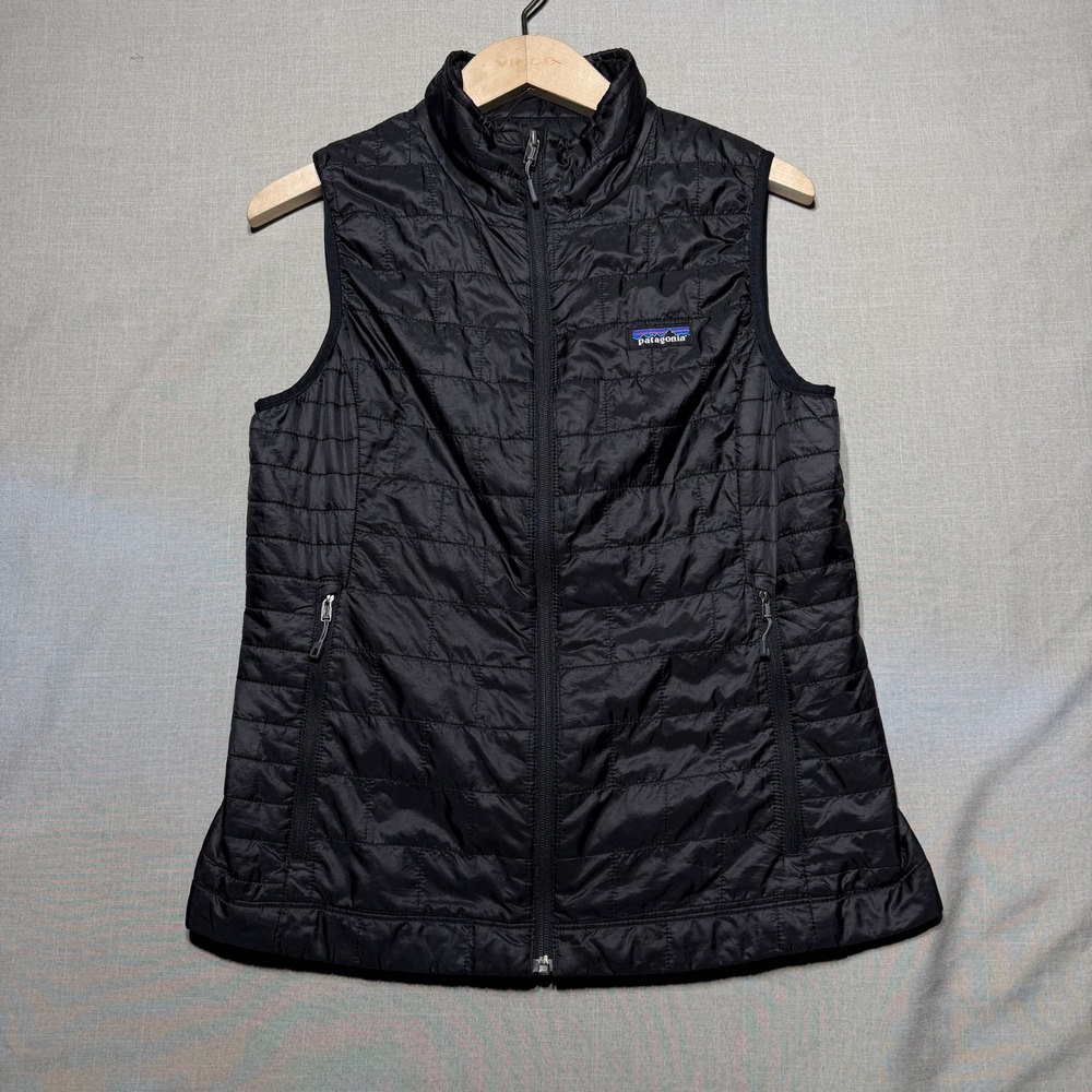 Patagonia Vest Womens M Black Nano Puff Full Zip Puffer Gorpcore Hiking